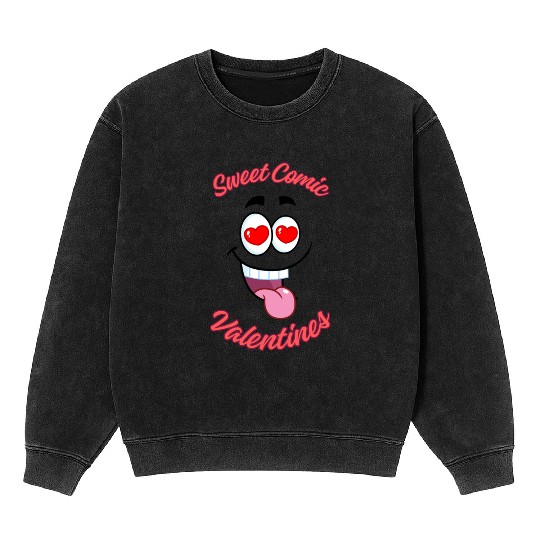 Sweet Comic Valentines Mineral Wash Sweatshirts