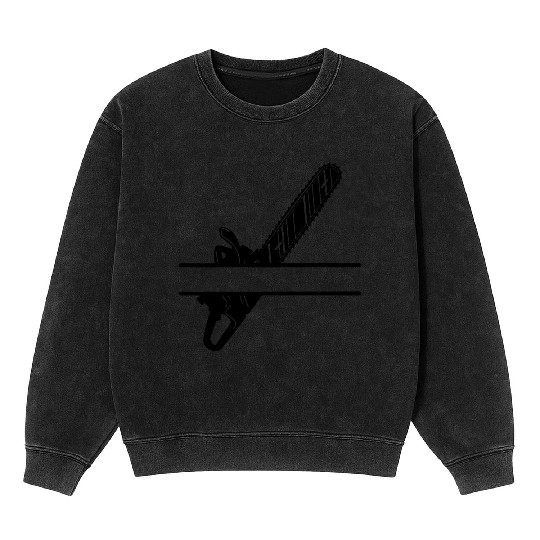 Chainsaw lumberjack banner Mineral Wash Sweatshirts