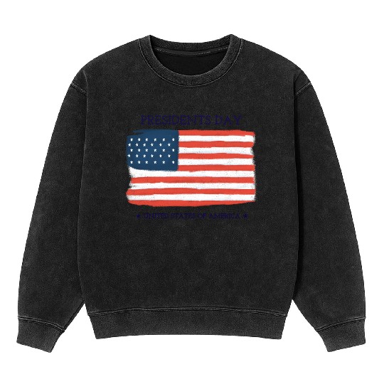 US flag.Presidents Day Mineral Wash Sweatshirts