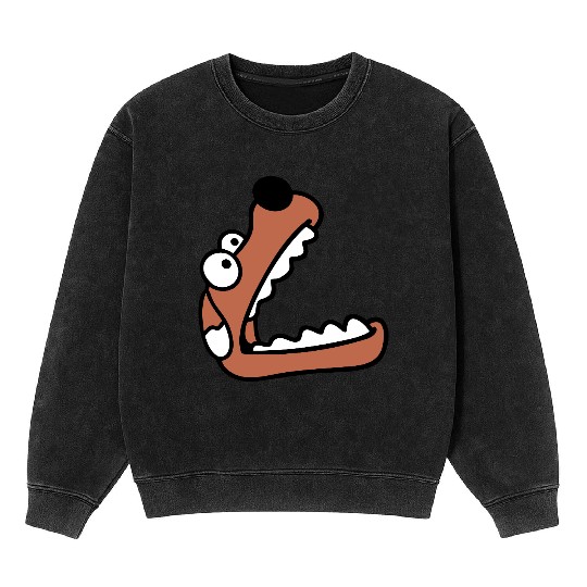 Dog Big Mouth Snout Hunger Looks Up Greedy Eating Mineral Wash Sweatshirts