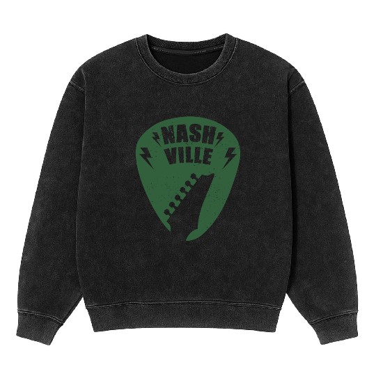 Nashville Music City Guitar Pick Mineral Wash Sweatshirts