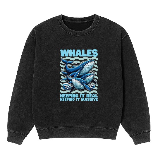 Whales Keeping It Marine Biologist Whale Watching Mineral Wash Sweatshirts
