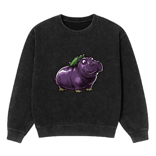 Hip Eggplant Mineral Wash Sweatshirts