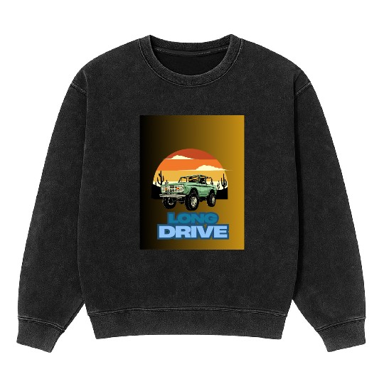 Black Yellow Simple Minimalist The AdventureTShirt Mineral Wash Sweatshirts