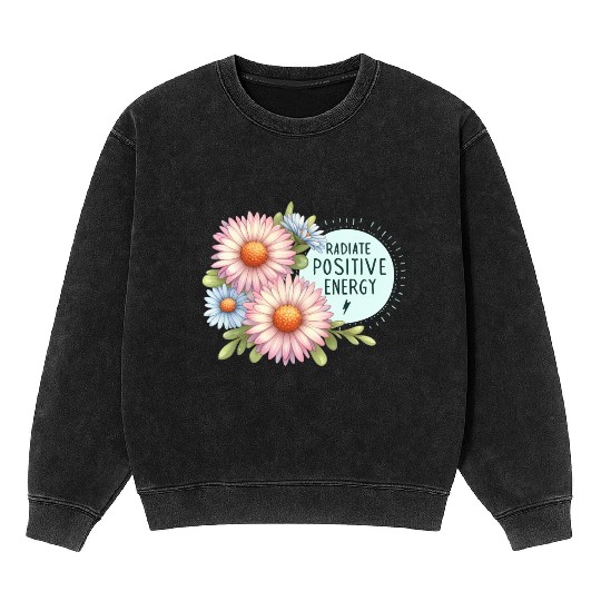 Radiate Positive Energy: Daisy and Bloom Art Mineral Wash Sweatshirts