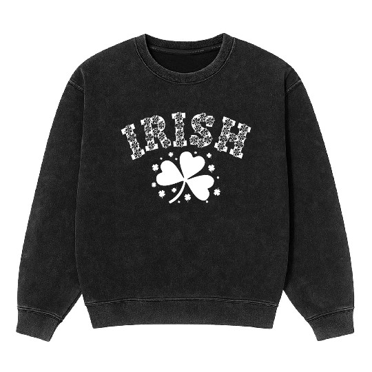 Embroidered Irish, St Patricks Day, St Paddys Day Mineral Wash Sweatshirts
