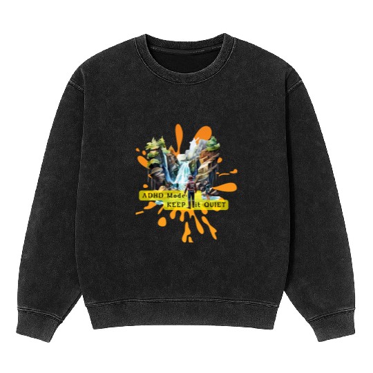 NEURODIVERGENT adhd noise Mineral Wash Sweatshirts