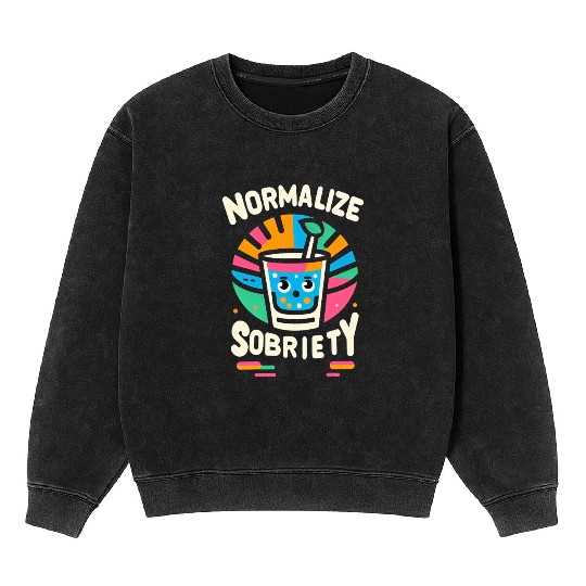 Normalize Sobriety 9 Mineral Wash Sweatshirts