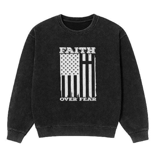 Faith Over Fear Happy Easter Mineral Wash Sweatshirts