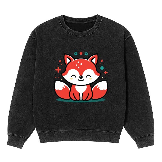 Cute Little Fox 2 Mineral Wash Sweatshirts
