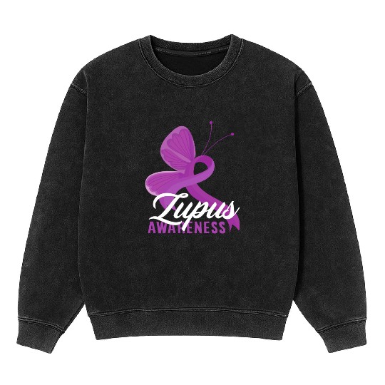 Lupus Awareness Butterfly Embrace Mineral Wash Sweatshirts