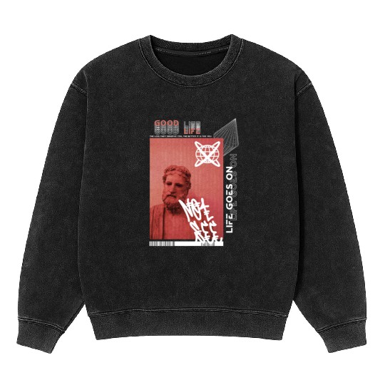 Not see Streetwear Style Mineral Wash Sweatshirts