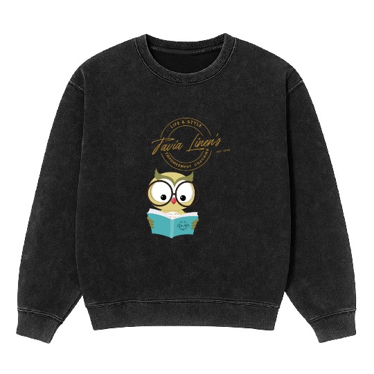 The Wise Coaching Owl Mineral Wash Sweatshirts by Tavia Linen