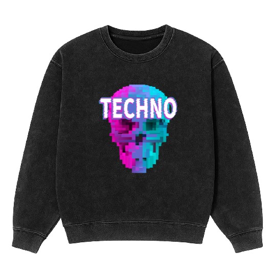 Techno House Party EDM Festival Goa Electro Rave Mineral Wash Sweatshirts