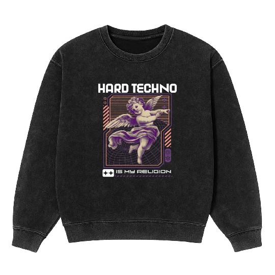 Techno House Party EDM Festival Goa Electro Rave Mineral Wash Sweatshirts