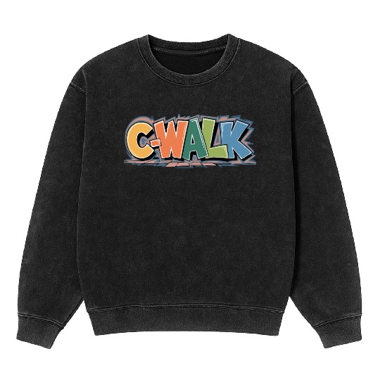 C-Walk Graffiti style typography Mineral Wash Sweatshirts