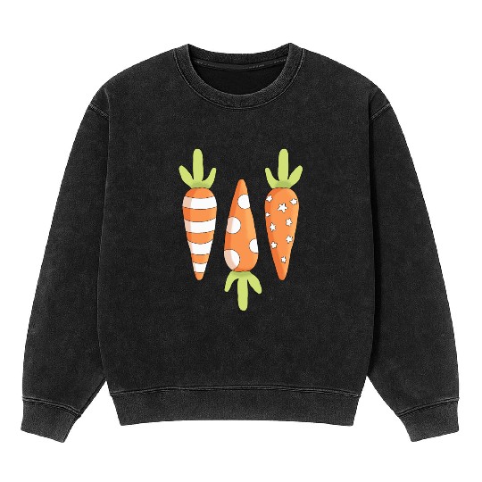 Happy Easter Carrot Mineral Wash Sweatshirts