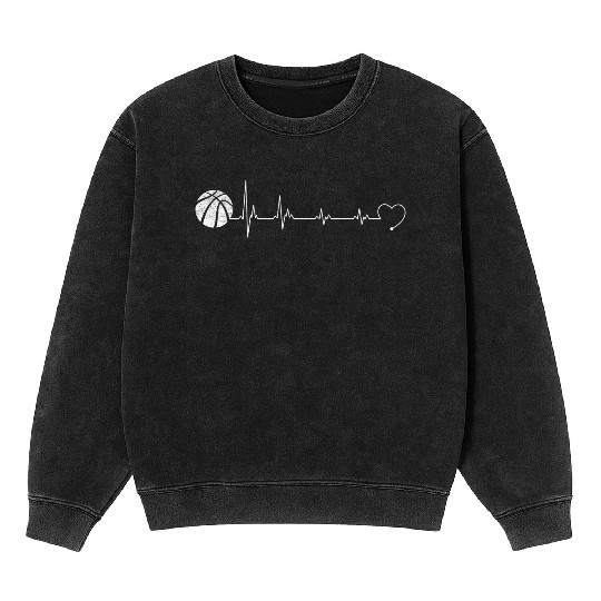 Heartbeat basketball love Mineral Wash Sweatshirts