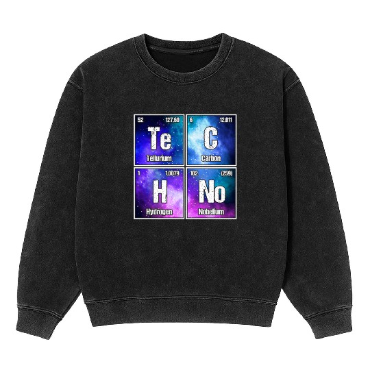 Techno Periodic Table – Perfect Rave & Festival Mineral Wash Sweatshirts