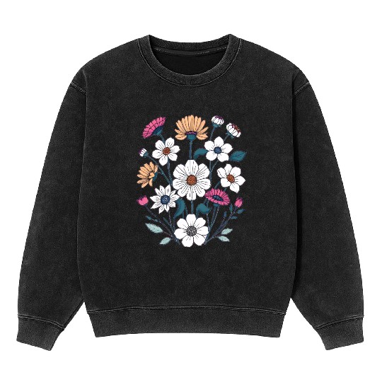 Flower: Nature's Timeless Beauty Mineral Wash Sweatshirts