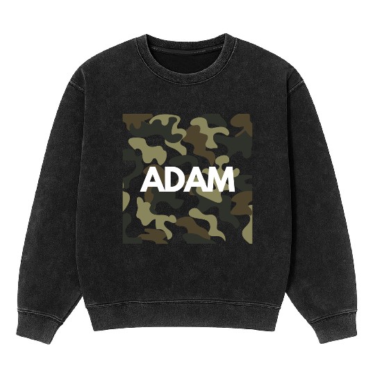 Adam Name Mineral Wash Sweatshirts Men Good Quality Camouflage