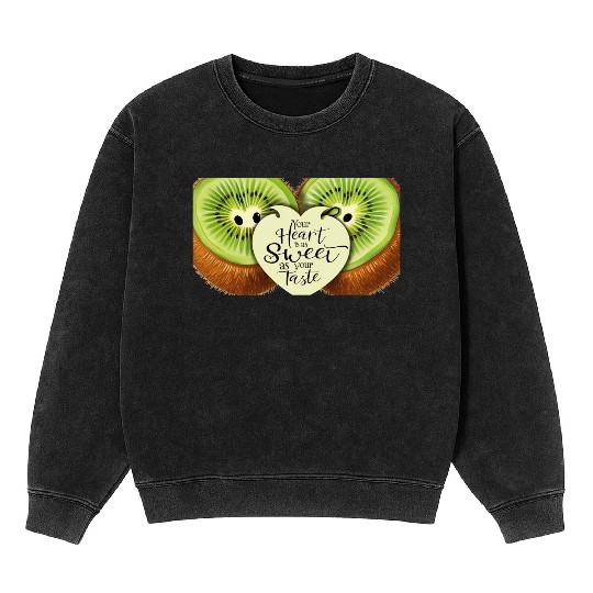 Your Heart is Sweet as Your Taste – Kiwi Love Mineral Wash Sweatshirts
