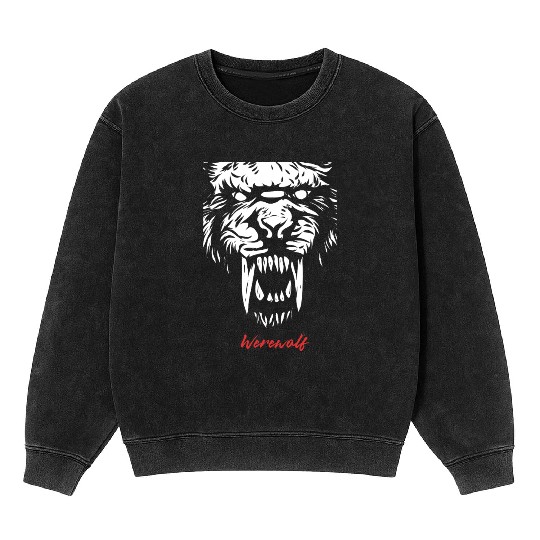 Fierce Werewolf Roar Mineral Wash Sweatshirts