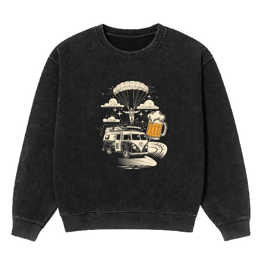 Skydive & Road Trip | Adventure & Freedom Mineral Wash Sweatshirts