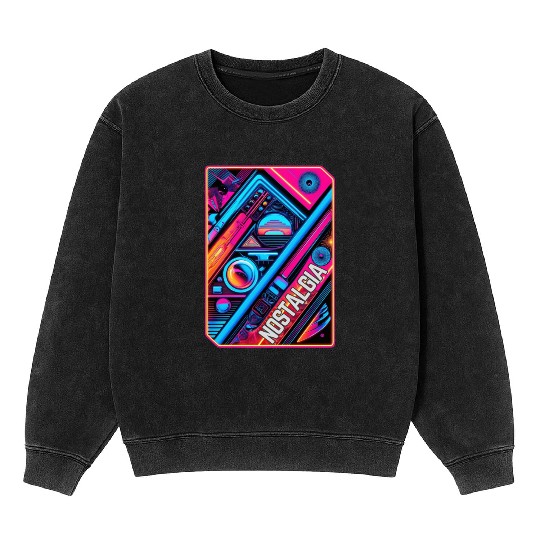Neon Nostalgia - Vintage vibes Mineral Wash Sweatshirts