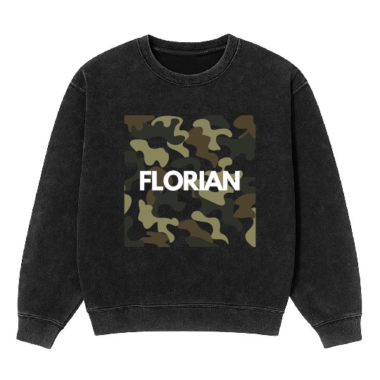 Florian Name Mineral Wash Sweatshirts Men Good Quality Camouflage