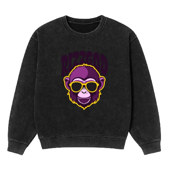 Rizz God – Ultimate Ape Charm Mineral Wash Sweatshirts