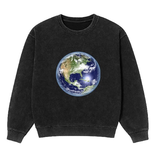 Realistic Planet Earth – Our Home in Space Mineral Wash Sweatshirts