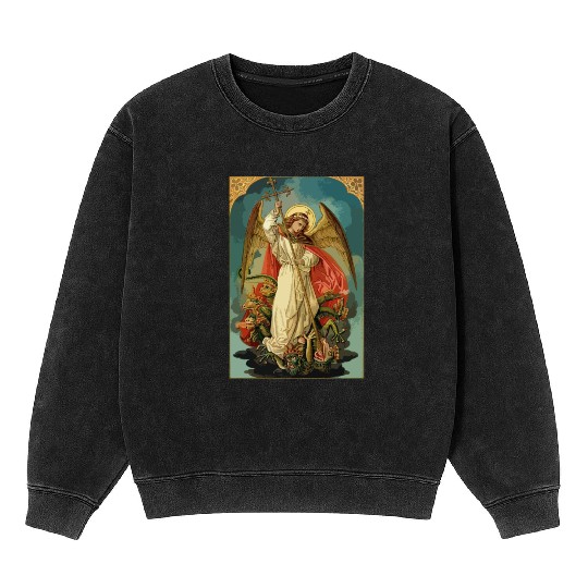Saint Michael the Archangel Mineral Wash Sweatshirts