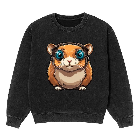 Cyborg Hamster Mineral Wash Sweatshirts