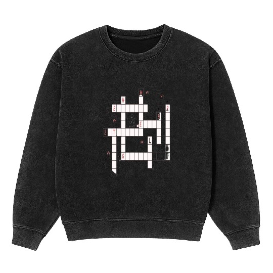 Preppy Crossword Mineral Wash Sweatshirts – Stylish & Fun Word Puzzl