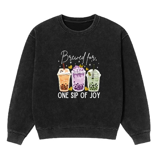 Boba tea lover Mineral Wash Sweatshirts