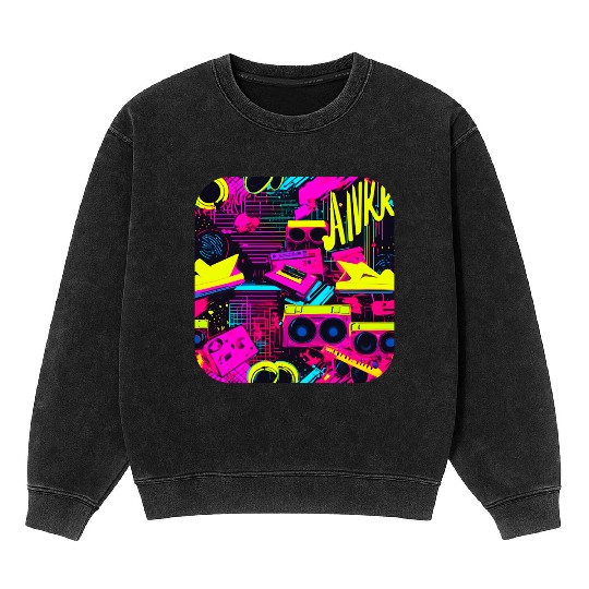 Vintage 80s party old school Mineral Wash Sweatshirts