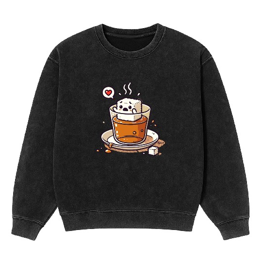 Cute Sugar Cube in Turkish Tea Mineral Wash Sweatshirts
