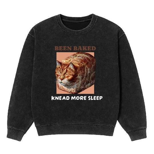 Mineral Wash Sweatshirts design generator with a cat shaped bread!!