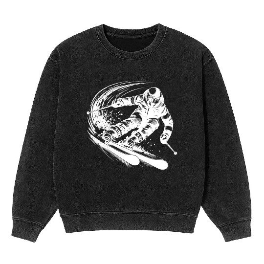 Skiing Speed And Precision In The Snow Mineral Wash Sweatshirts