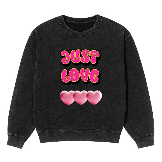 Just Love: Y2K 2000s Heart Mineral Wash Sweatshirts