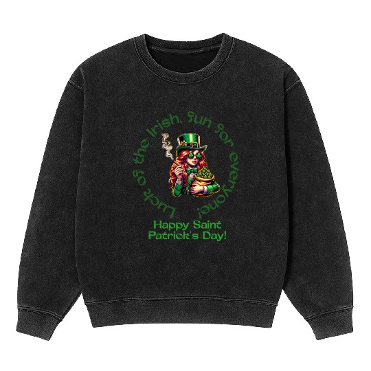 Luck Of The Irish Fun for Everyone Mineral Wash Sweatshirts