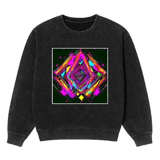 Neon Colors Vintage Party Rave Mineral Wash Sweatshirts