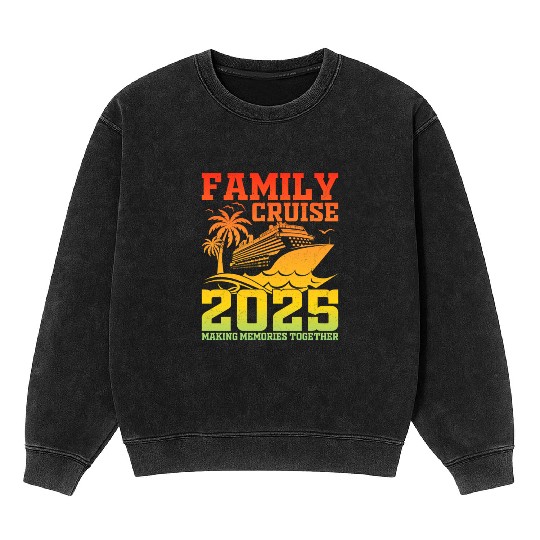 Family Caribbean Cruise Summer Memories Together Mineral Wash Sweatshirts