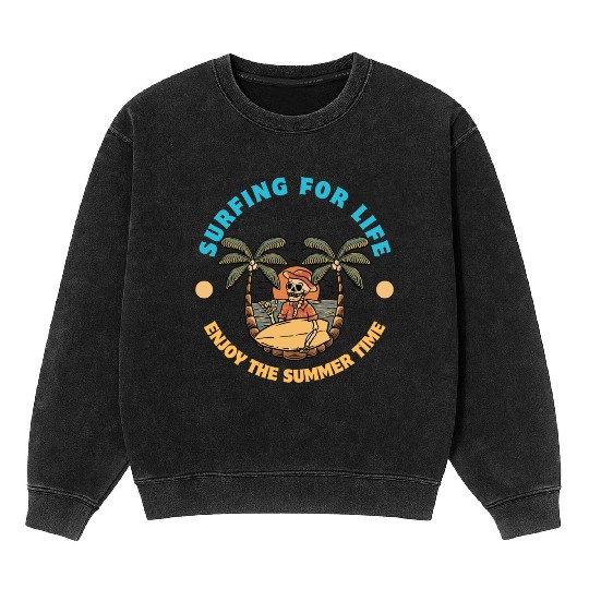 Surfing for life Mineral Wash Sweatshirts