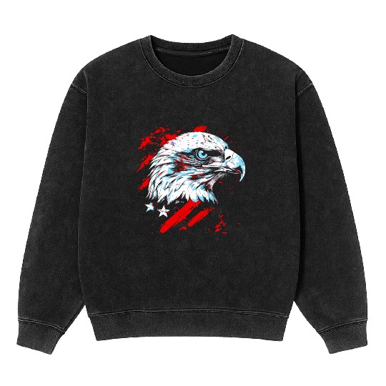 Symbol of America - American Bald Eagle Mineral Wash Sweatshirts