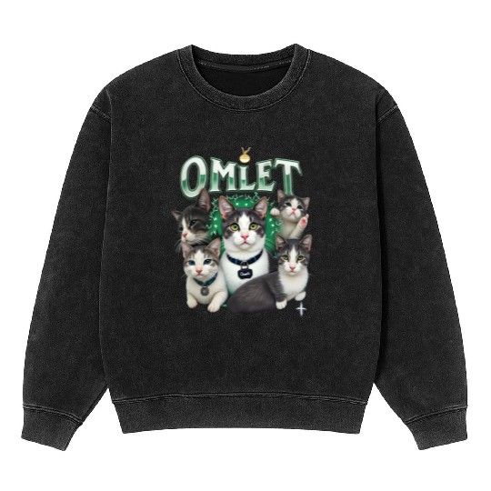 Vintage 90s Aesthetic Multi-Cat Graphic Mineral Wash Sweatshirts