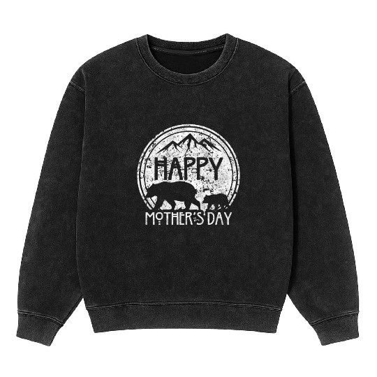 Happy Mother's Day Mama Bear and Cub Mineral Wash Sweatshirts