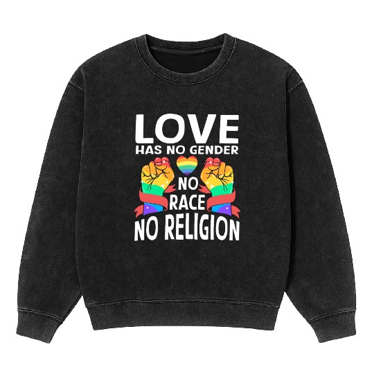 LGBTQIA Supporter, Lesbians, Gays, Gender Justice Mineral Wash Sweatshirts