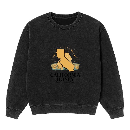 California honey sweet as the golden state Mineral Wash Sweatshirts